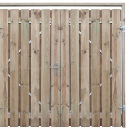 Dubbele Tuindeur geimpregneerd grenen 200 t/m 400cm, hoogte 155>200cm