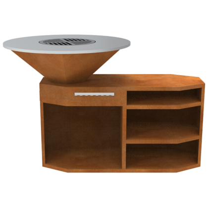 BBQ-10 BBQ Cortenstaal Ø85x130x100cm(octagonaal)