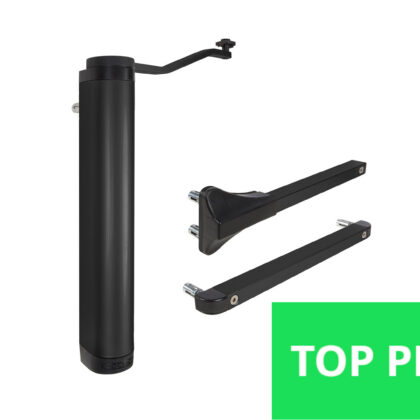 Poortsluiter Zwart Aluminium tot 1500mm (bestaande poort) [90° en 180°]