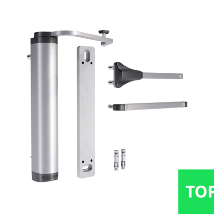 Poortsluiter Zilver Aluminium tot 1500mm (bestaande poort) [90° en 180° / Muurbevestiging]