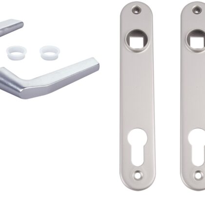 Deurkruk met schild Aluminium 92mm