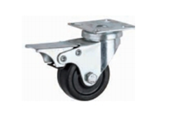 Zwenkwielen Zilver Ø50mm [met rem]