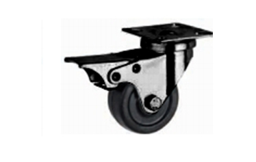 Zwenkwielen Zwart Ø50mm [met rem]