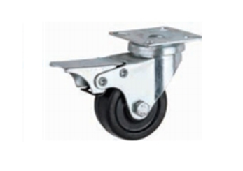 Zwenkwielen Zilver Ø75mm [met rem]