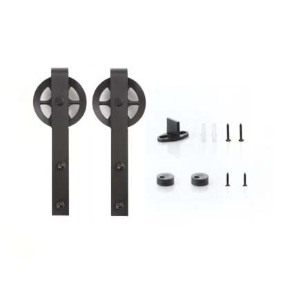 Aanvullend deurpakket Zwart gepoedercoat Recht model (grote wielen)