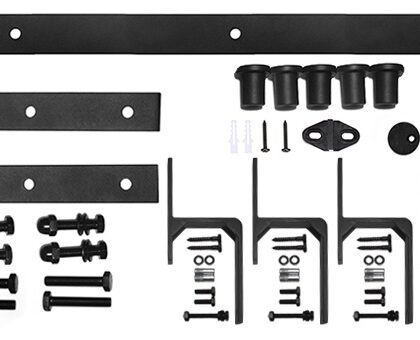 Schuifdeurbeslag overlangs Zwart gepoedercoat Recht model