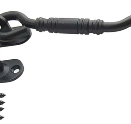 Deurhaak Zwart gepoedercoat 150mm