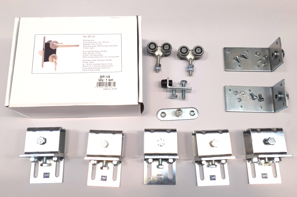 Wandbevestigingsets voor schuifpoorten 1365x1900mm(33mm)