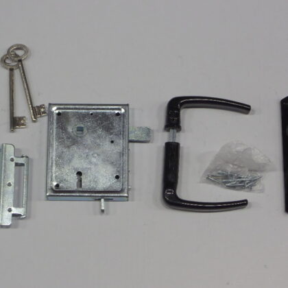 Opleg poortslot compleet Galvanisch verzinkt 100x120mm (incl. krukset + sleutel)