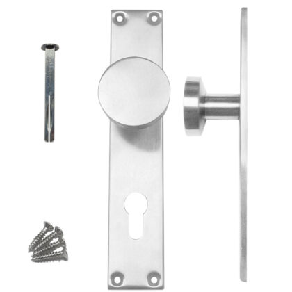 Deurschild met vaste knop RVS