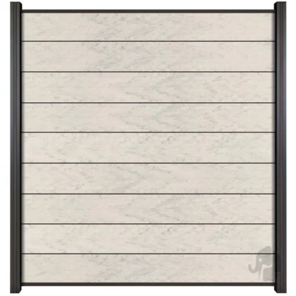 025957 | Schutting (9 lamellen) | Houtcomposiet | Bi-color betongrijs | FSC© | 2x180x200cm