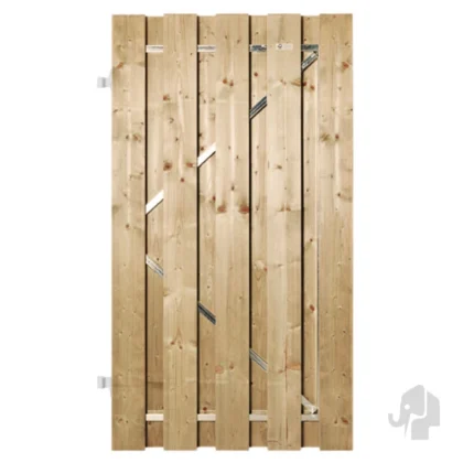 004499 | Tuindeur | Vuren | Groen Verduurzaamd | FSC© | 5.2x100x180cm Elephant® | Exclusief beslag | met stalen verzinkt frame | Met Stalen Frame | RVS Geschroefd