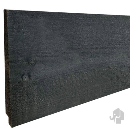 009241 | Zweeds Rabat | Vuren | Verduurzaaamd | Zwart | FSC© | 2.8x18cm Elephant® | Zweeds rabat zwart geverfd | Dekkend Zwart Geverfd | Fijnbezaagd lengte 360cm