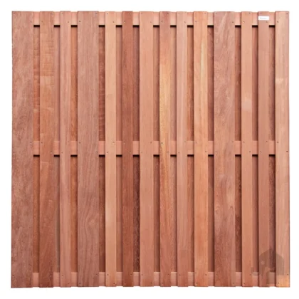 011785 | Schutting | Hardhout | RVS | FSC© | 4.5x180x180cm Elephant® | Mix Stripes | Verschillende lamellen breedtes | Ge-olied