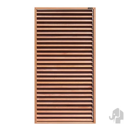 012268 | Shutter Schutting | Keruing | Naturel | FSC© | 6.8x90x180cm Elephant® | Trend | Alle 27 lamellen in één beweging verstelbaar met stalen scharnier mechanisme