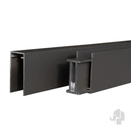 012352 | Onder- en Boven Regel | Aluminium | 2.5x5x180cm Elephant® | Antraciet gepoedercoat aluminium | Verticaal |