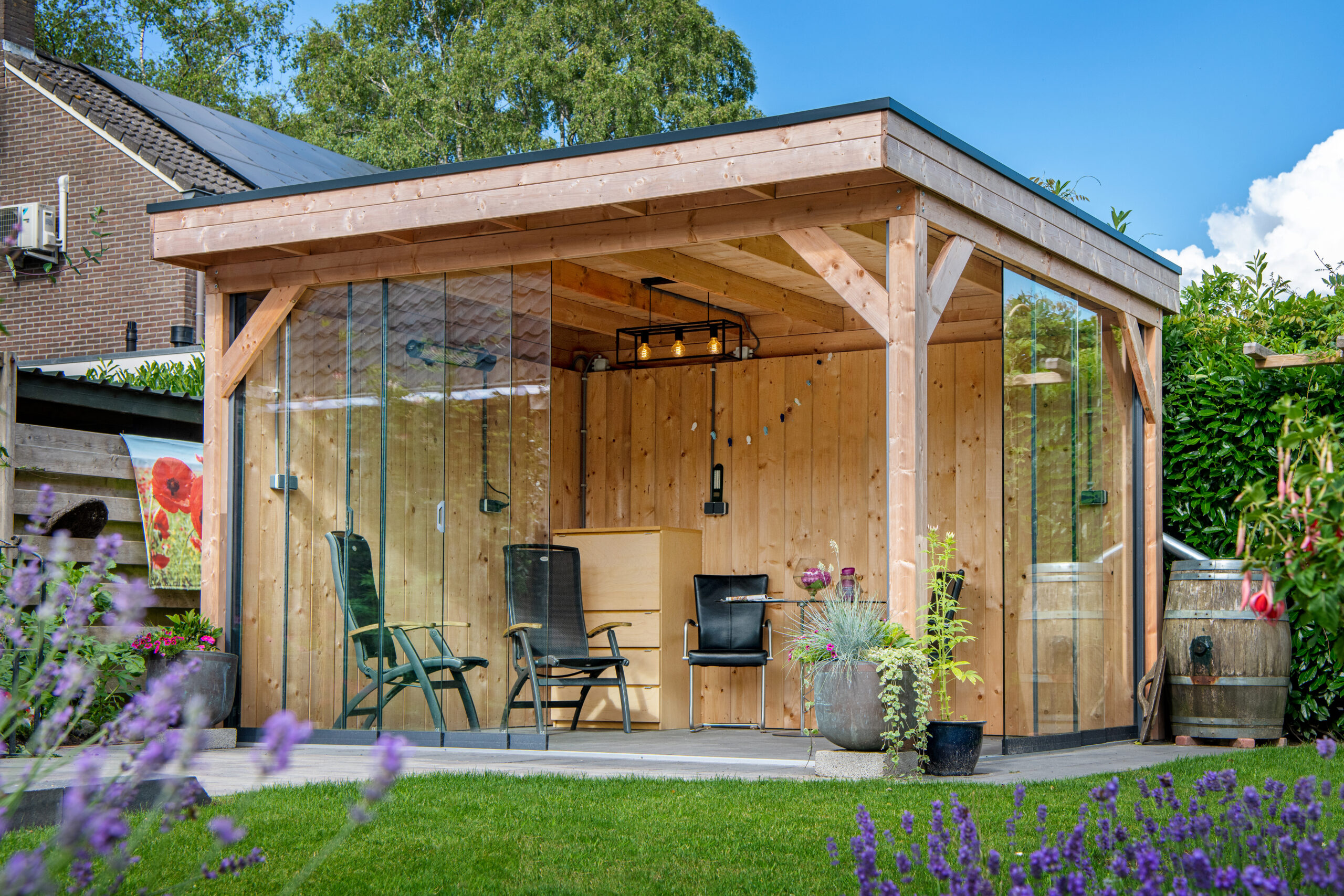 Glazenschuifwandset - Inbouwhoogte 208-212cm - Paneelbreedte 82 cm - Breedte tot 322 cm - 4-sporig antraciet RAL 7024