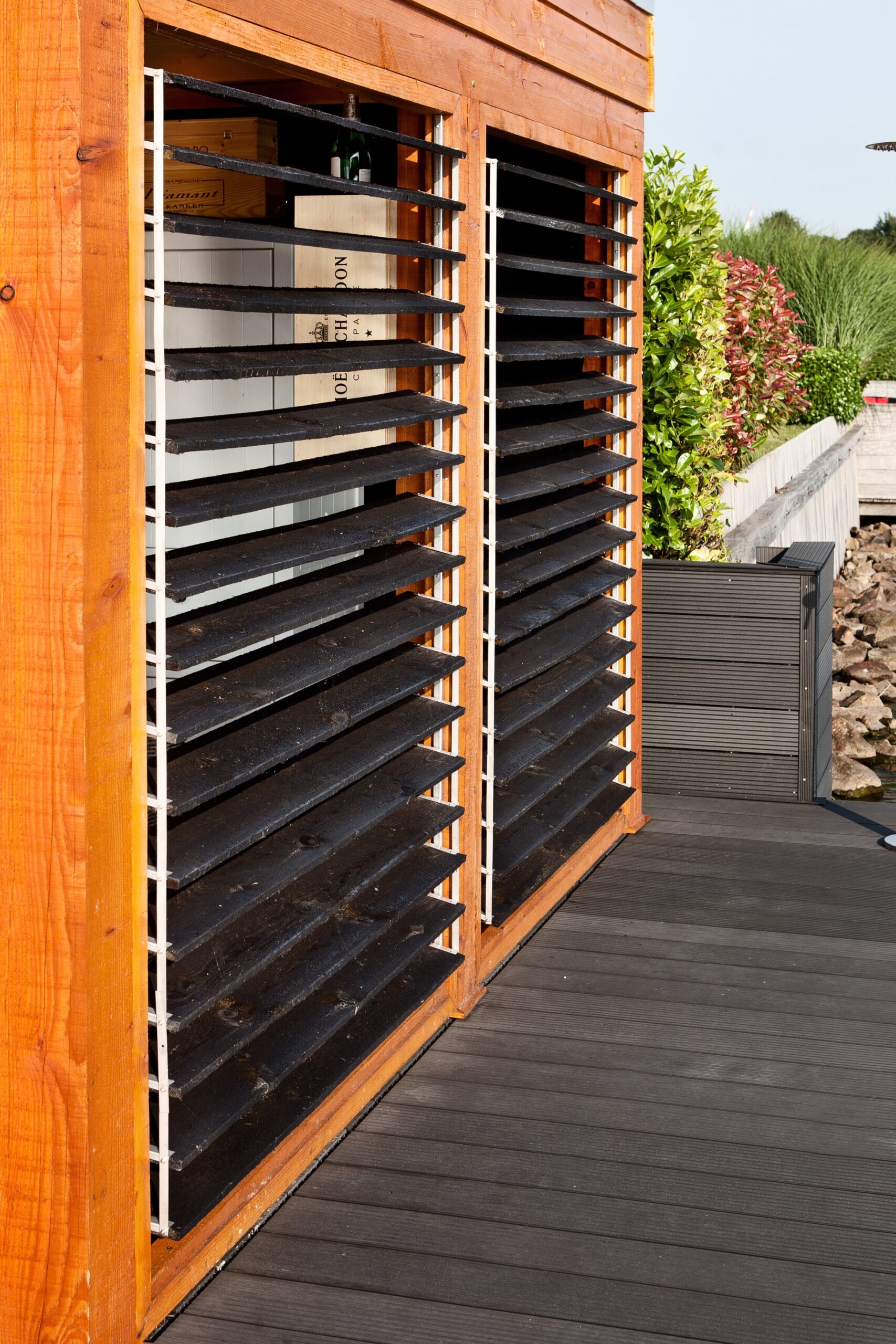 Tuinscherm Zillertal, douglas, RVS-geschroefd, 17-planks (15+2) 180 x 180 cm