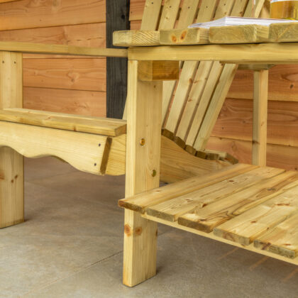 Loveseat Parijs vuren gedroogd, groen geïmpregneerd