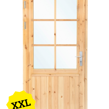 Deur enkel met raam XXL linksdraaiend, vuren 106,5 x 215 cm