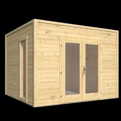 Blokhut - Tuinhuis Tino | 28 mm | vuren grijs geïmpregneerd