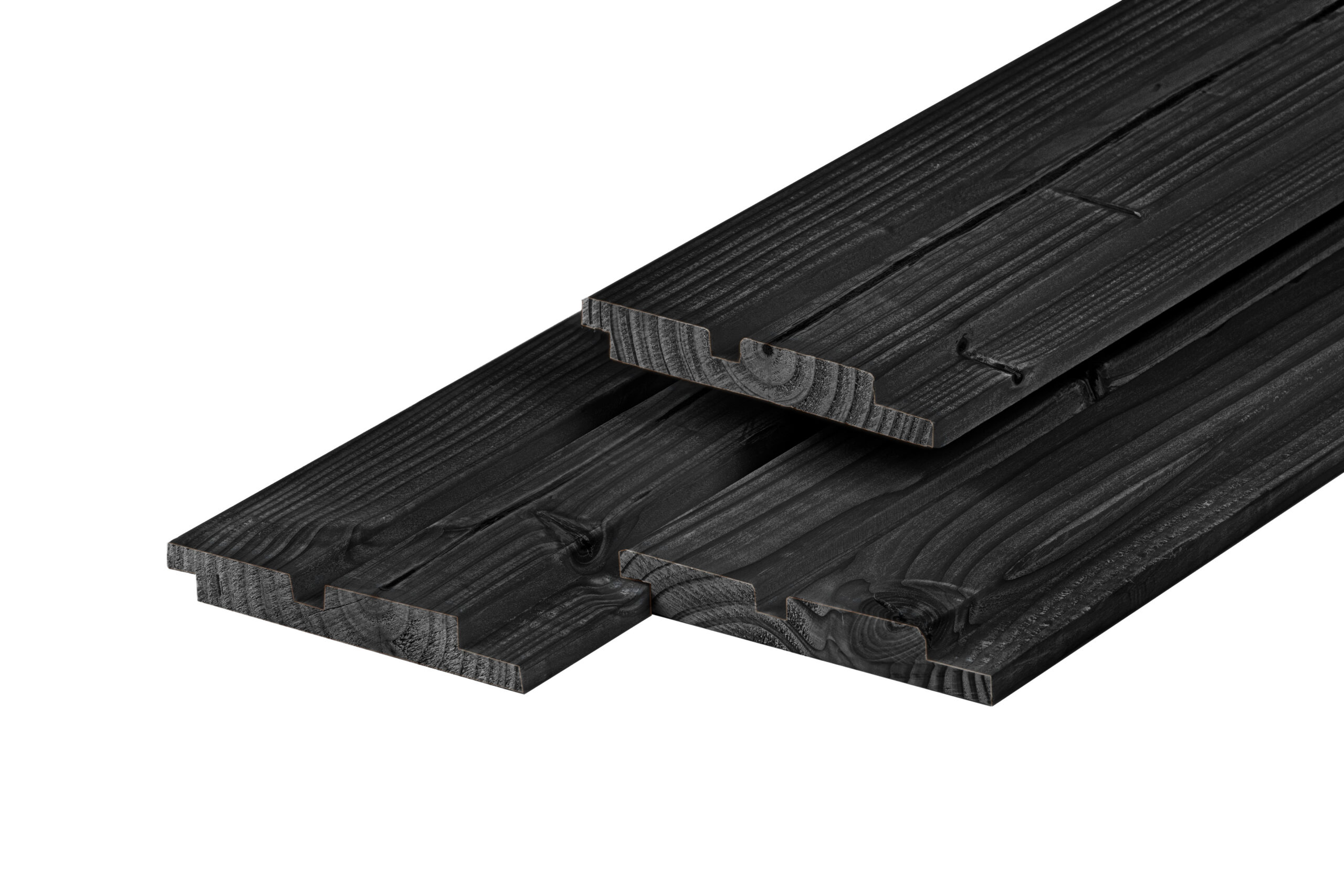 Douglas dubbel profiel 1,9 x 13,0 x 240 cm, gedroogd, zwart gespoten