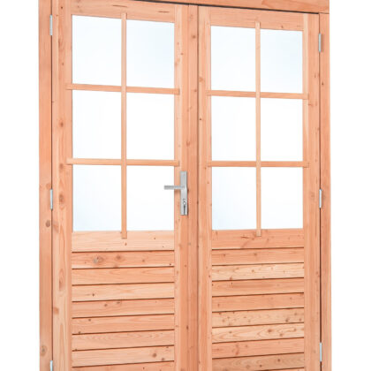 Red Class Wood dubbele glas deur, 6-ruits Dubbele glasdeur B1850 x H2050 mm buitenmaat (rvs beslagset)