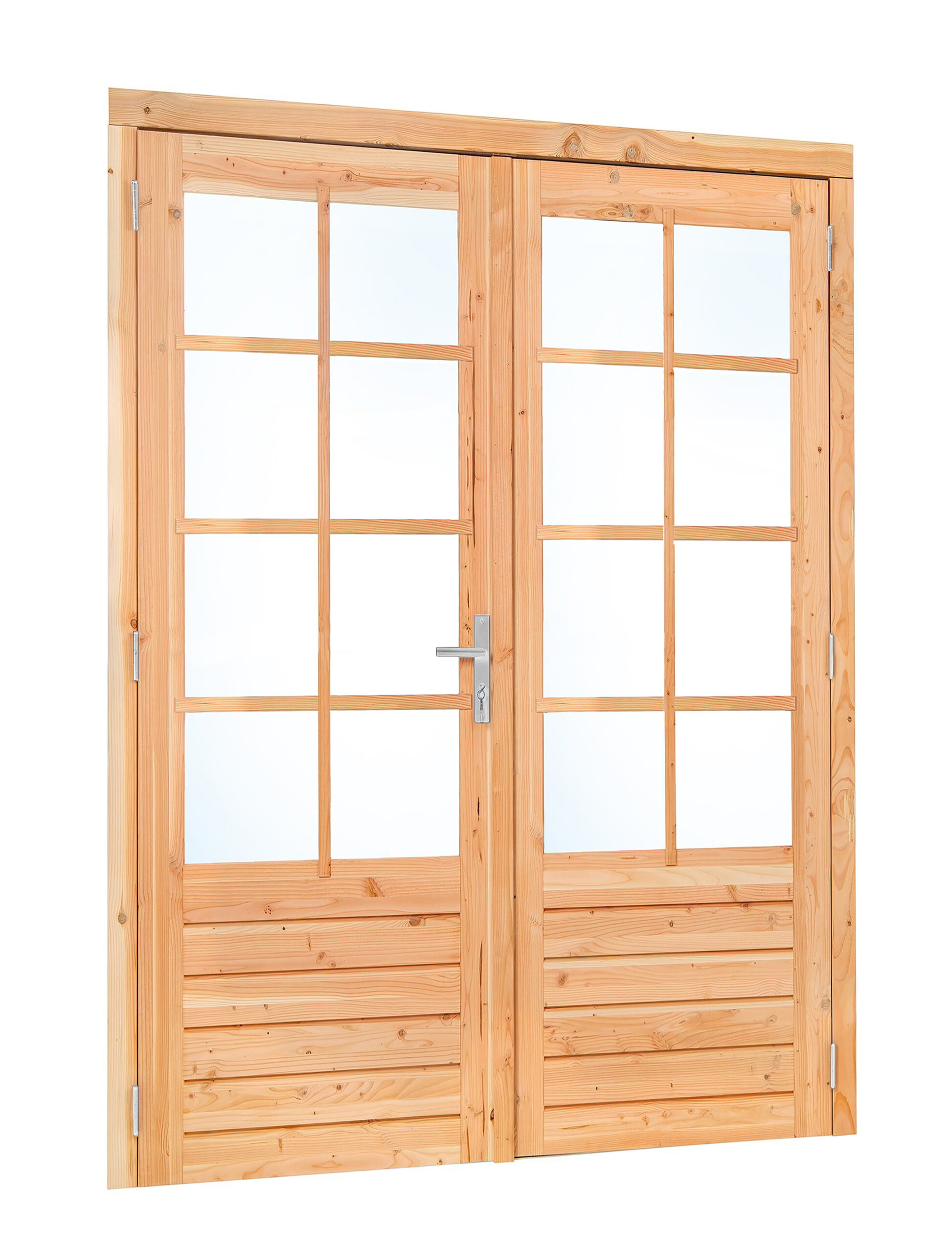 Douglas dubbele glas deur dubbelglas 8-ruits B2050xH2150mm buitenmaat, linksdraaiend (rvs beslagset)