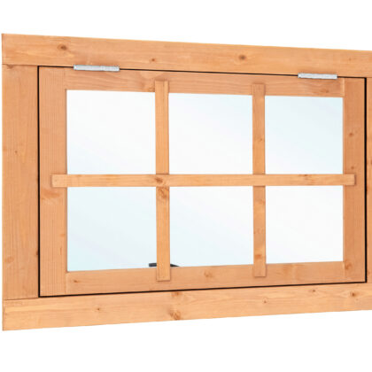 Douglas uitzetraam 6-ruits B900xH700mm buitenmaat (rvs beslagset)