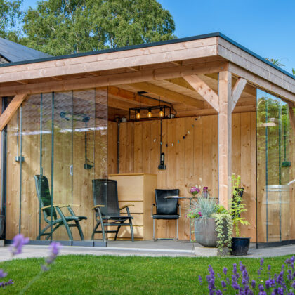 Glazenschuifwandset - Inbouwhoogte 198-202cm - Paneelbreedte 104 cm - Breedte tot 400 cm - 4-sporig antraciet RAL 7024