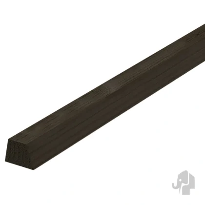 012297 | Achterhout gevel | Vuren | Zwart | Verduurzaaamd | FSC© | 2.8x4.5x480cm Elephant® | Zwart gelakt | 15 Graden Afwaterend (Zwart)
