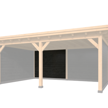 Wandmodule Type C Zweeds rabat zwart gespoten vuren 300 x 224 cm