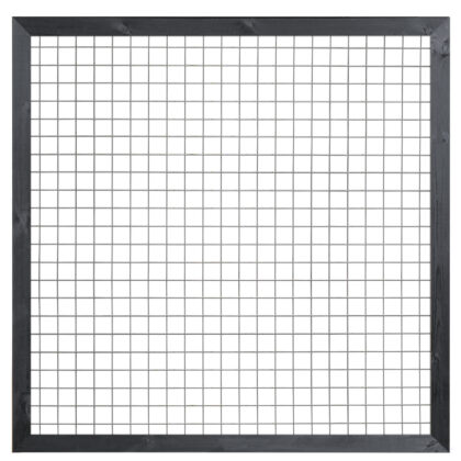 Gaaselement vuurverzinkt maaswijdte 7,5 x 7,5 cm met robuust kader grenen zwart gespoten 4,4 x 6,8 cm H180 x B180 cm