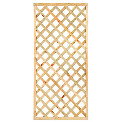Trellis met lijst, diagonale lamellen grenen groen geïmpregneerd H180 x B90 cm