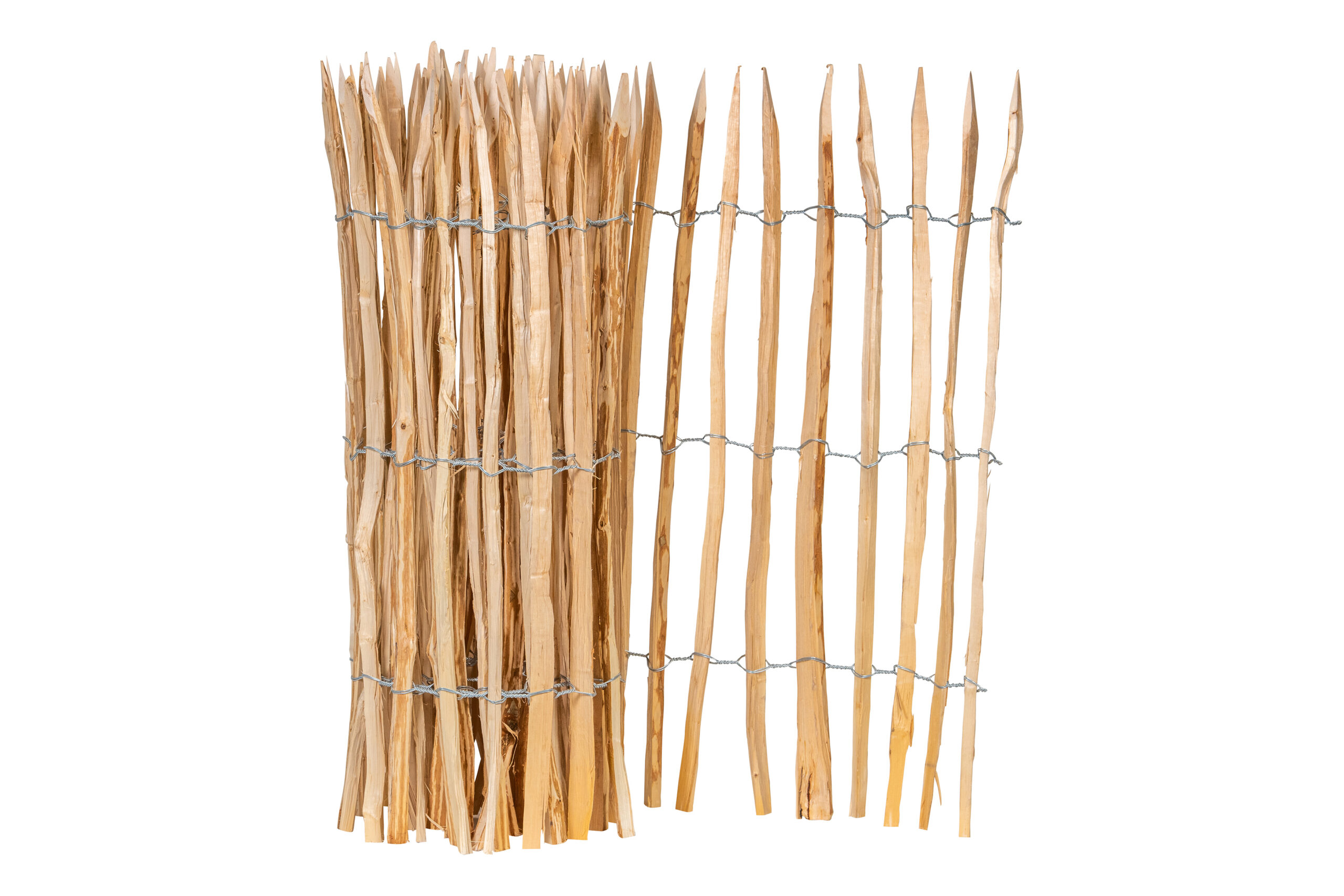 Hazelaarrol, 3 draden, latafstand 4 tot 5 cm L460 x H100 cm