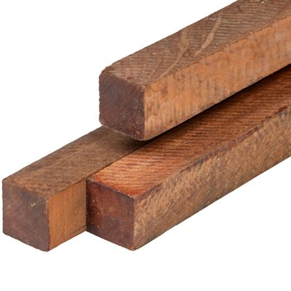 Angelim vermelho hardhout paal 6,0 x 6,0 x 350 cm fijnbezaagd, ongepunt