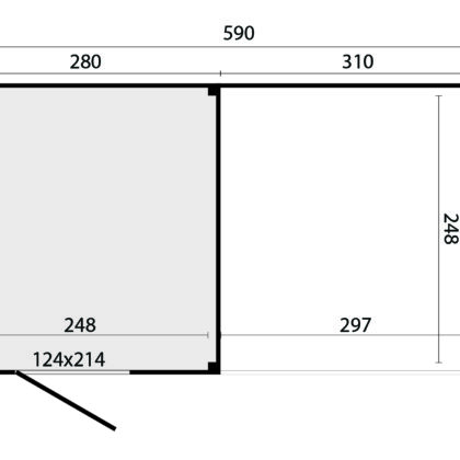KubeLine + luifel 280 x 590 cm, zwart